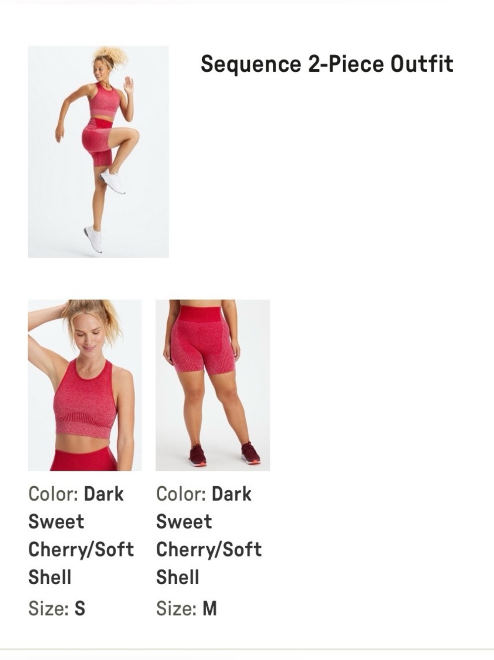 Fabletics Dark cherry soft shell workout set - Picture 3 of 3